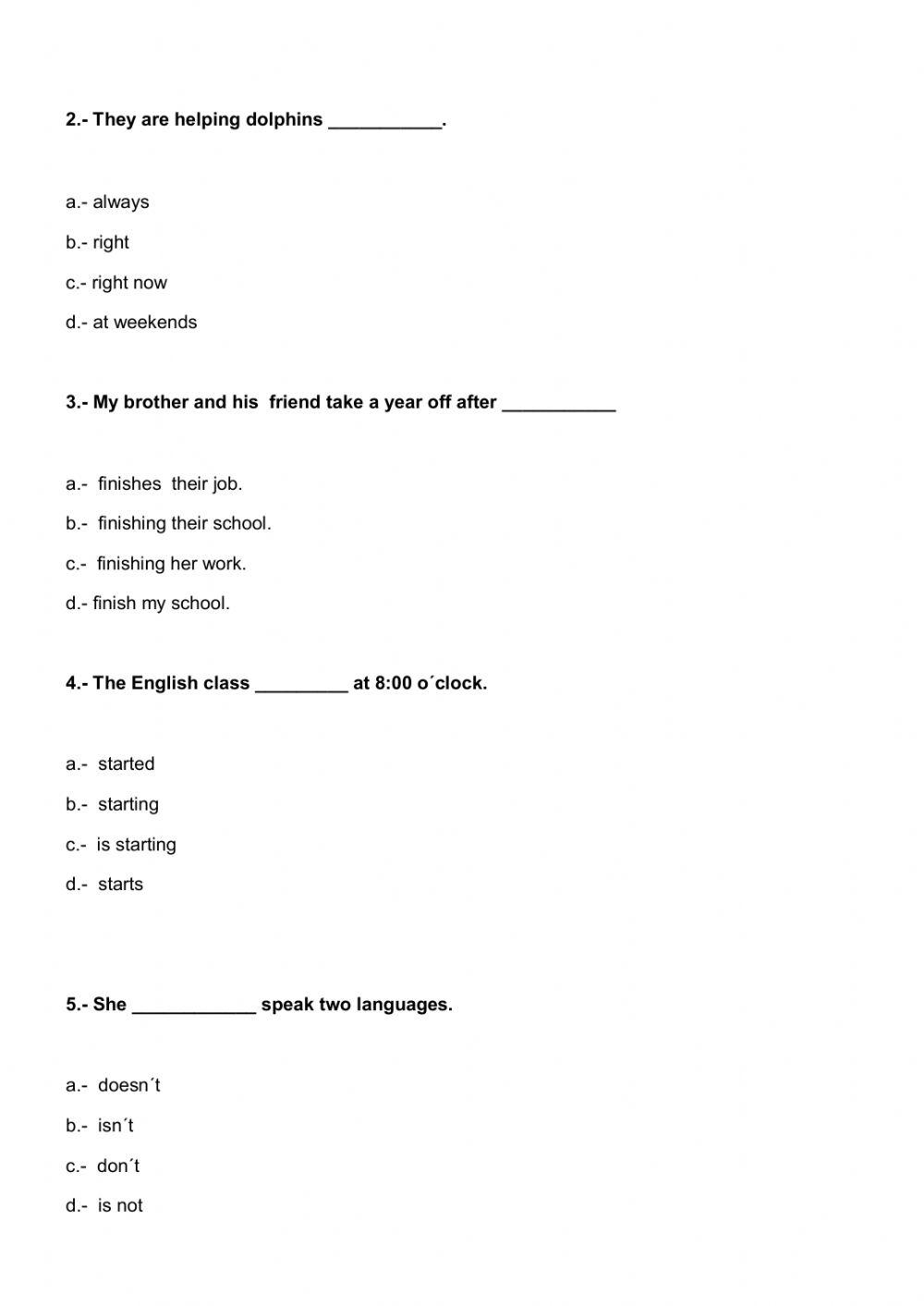 English test ( partial 2 - Quimester 2)