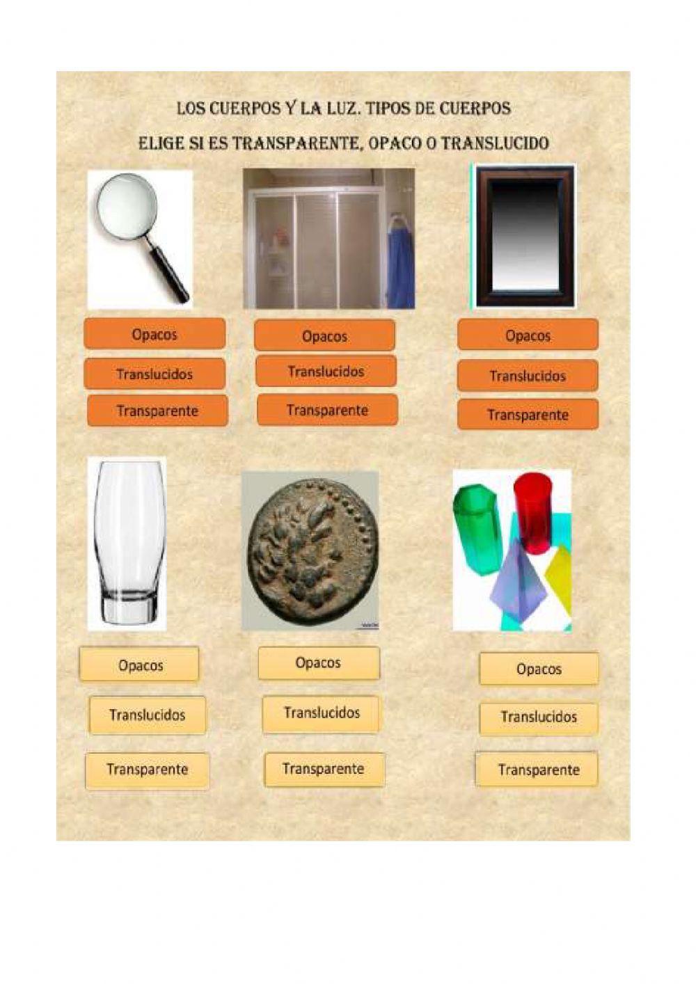 Características de los objetos no luminosos