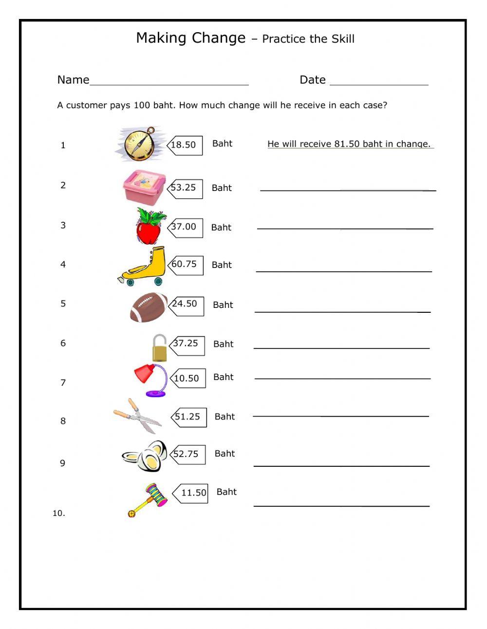 making money in change ( thai baht)