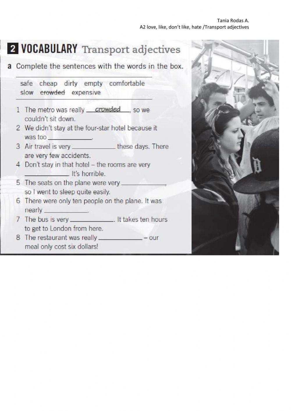 Verb-ing - adjectives of transportation