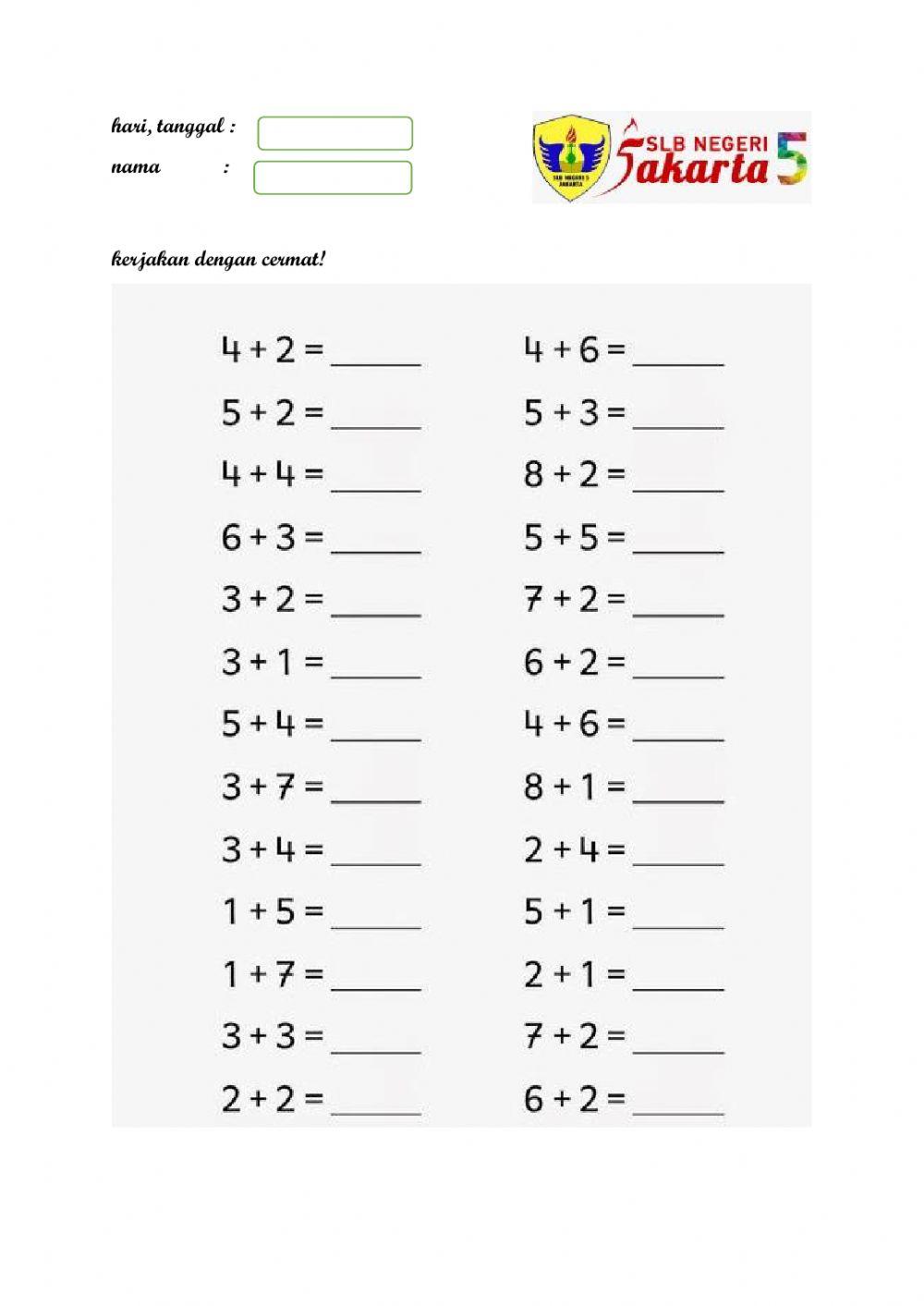Penjumlahan sampai 10