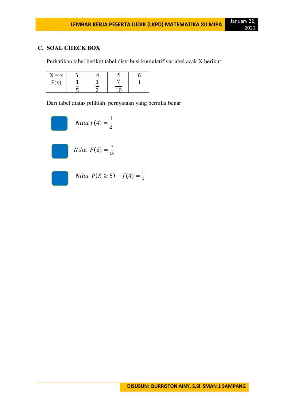 LKPD Distribusi Peluang Binomial
