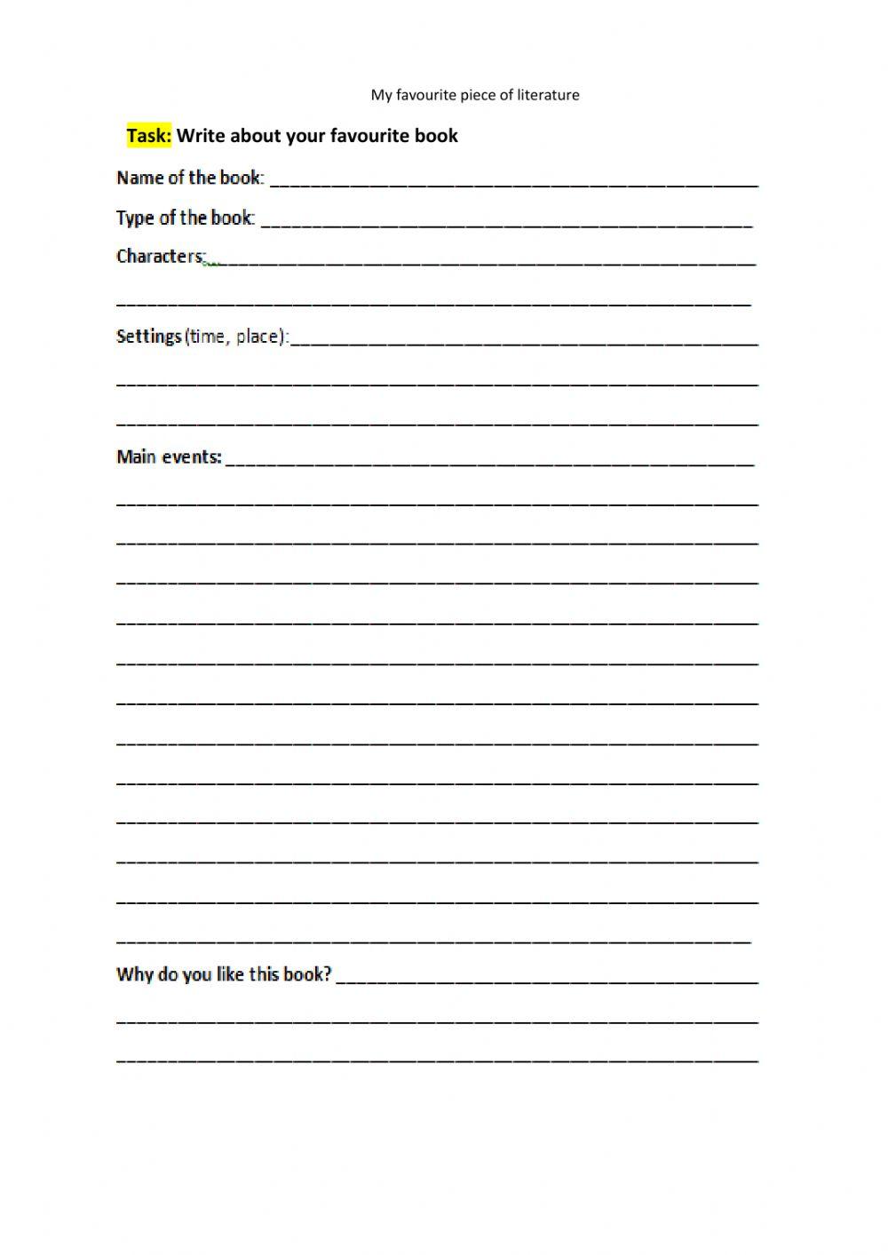 My favourite piece of literature