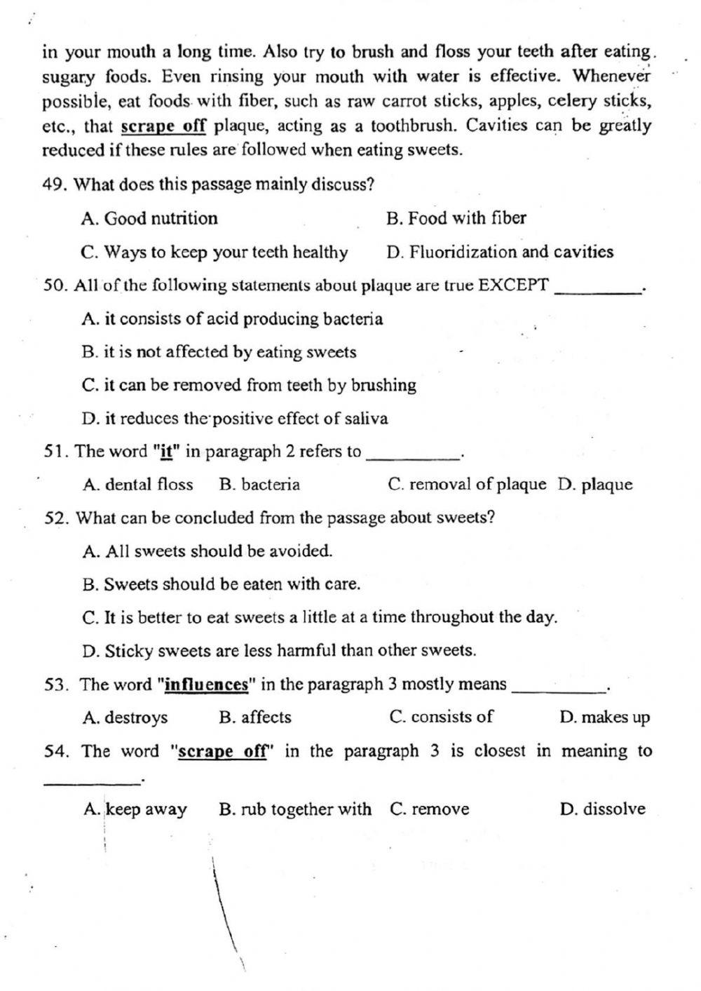 Đề thi đánh giá năng lực ngoại ngữ Tiếng Anh vào lớp 10 Chuyên ngoại ngữ - Số 1.2