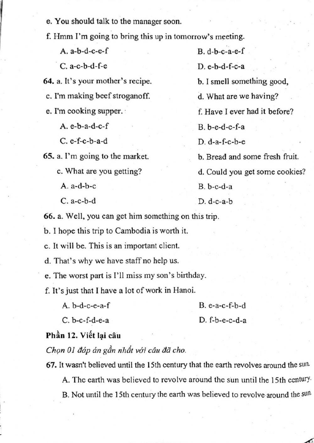 Đề thi đánh giá năng lực ngoại ngữ Tiếng Anh vào lớp 10 Chuyên ngoại ngữ - Số 2.2