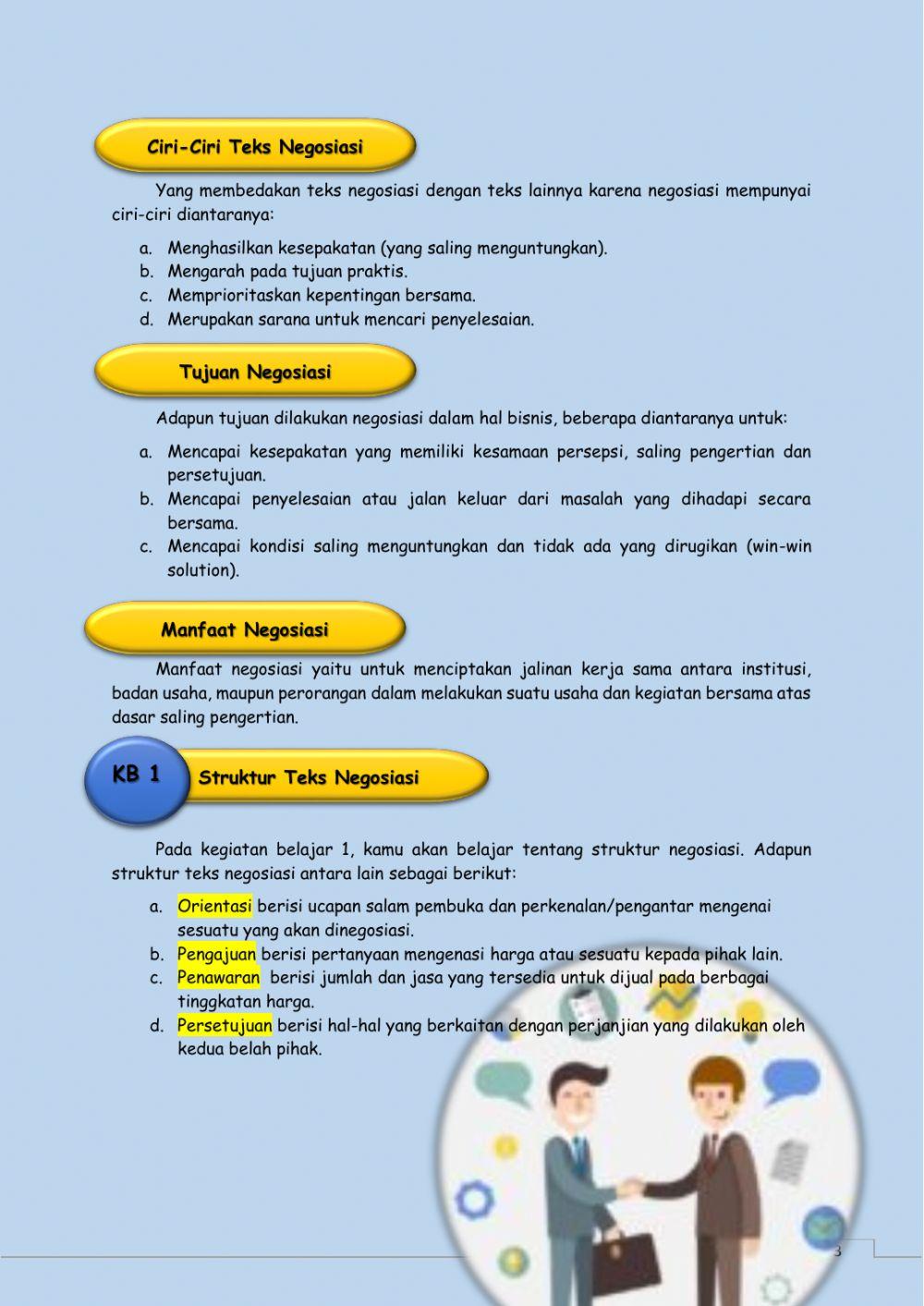 Lkpd 1 : struktur teks negosiasi