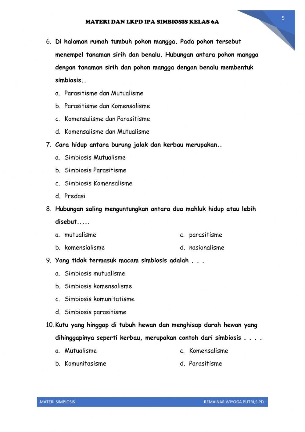 Materi ipa simbiosis diklat 20