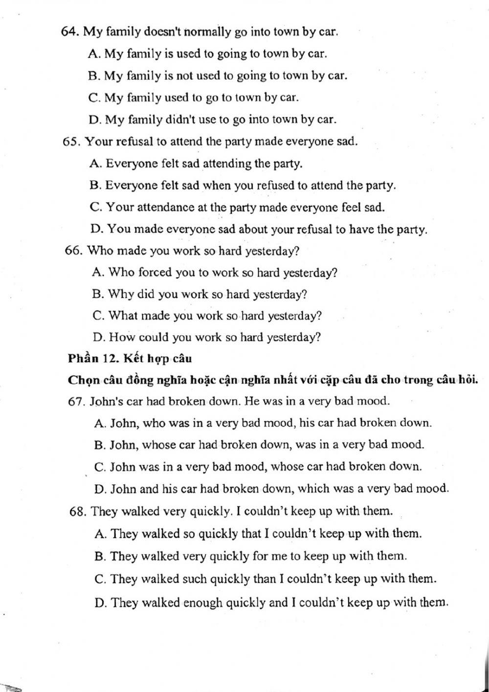 Đề thi đánh giá năng lực ngoại ngữ Tiếng Anh vào lớp 10 Chuyên ngoại ngữ - Số 3.2