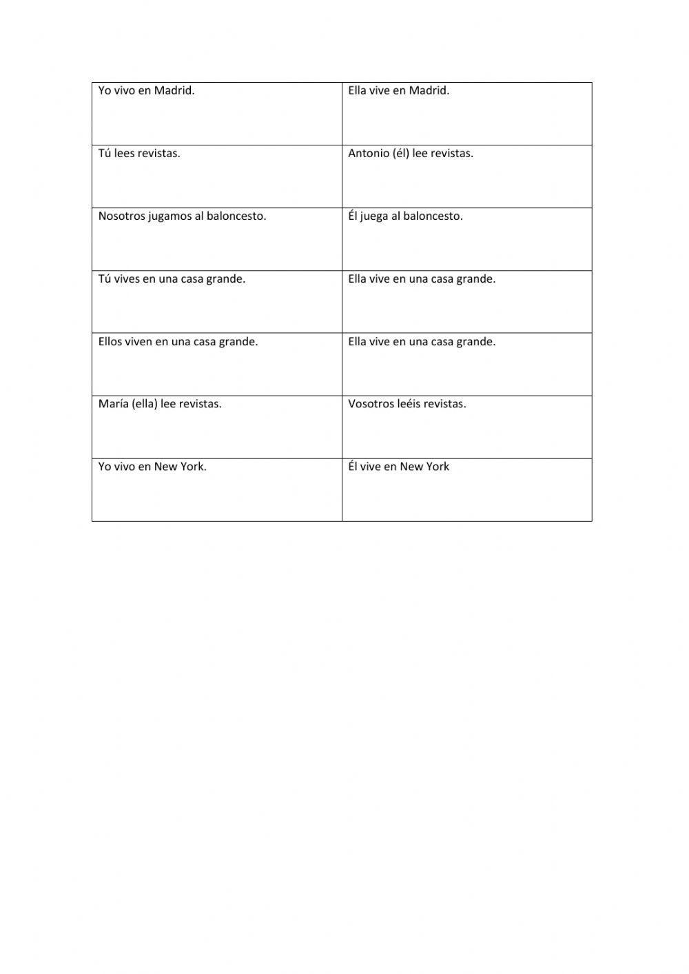 PRESENTE SIMPLE AFIRMATIVO