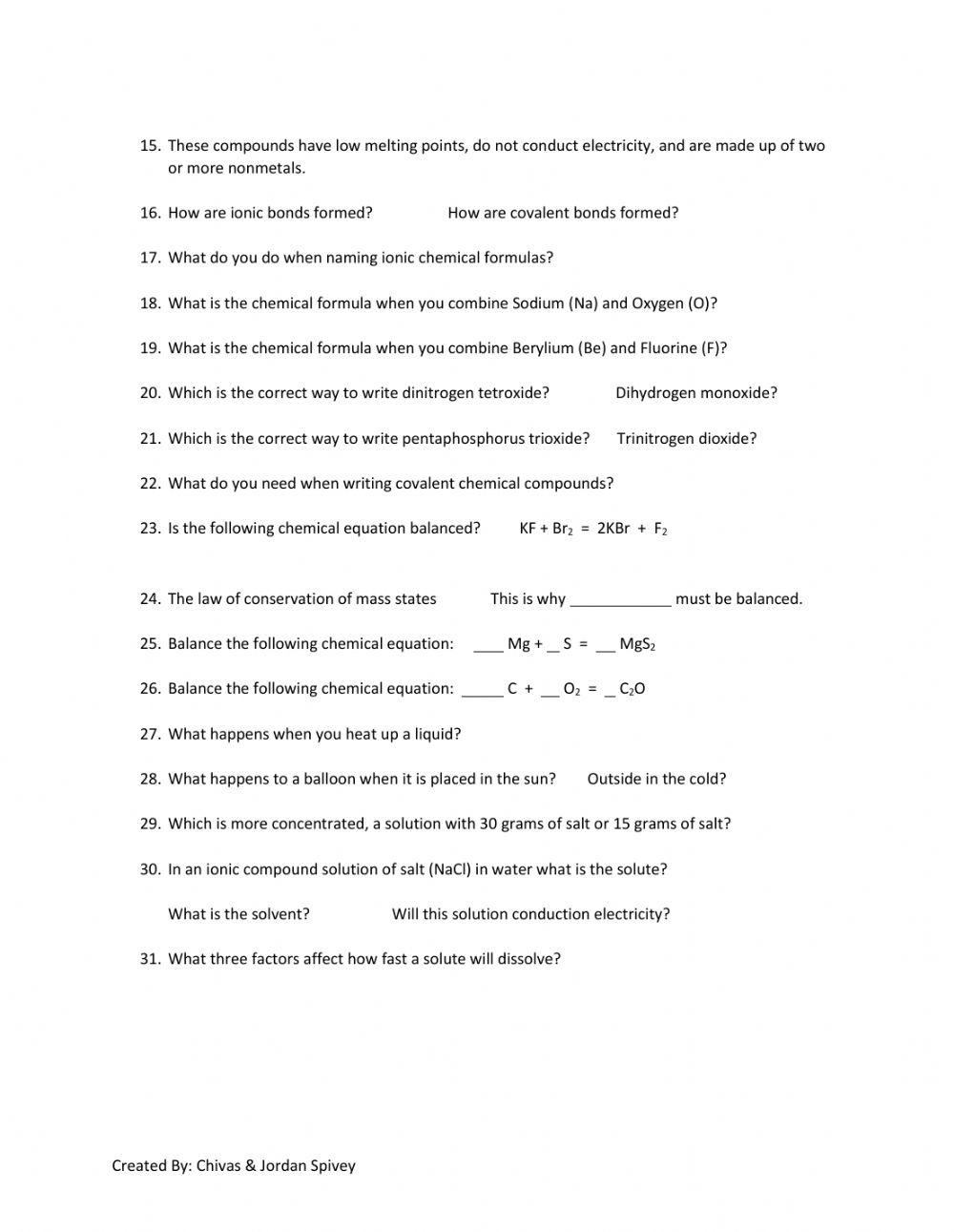 Physical Science Midterm Review