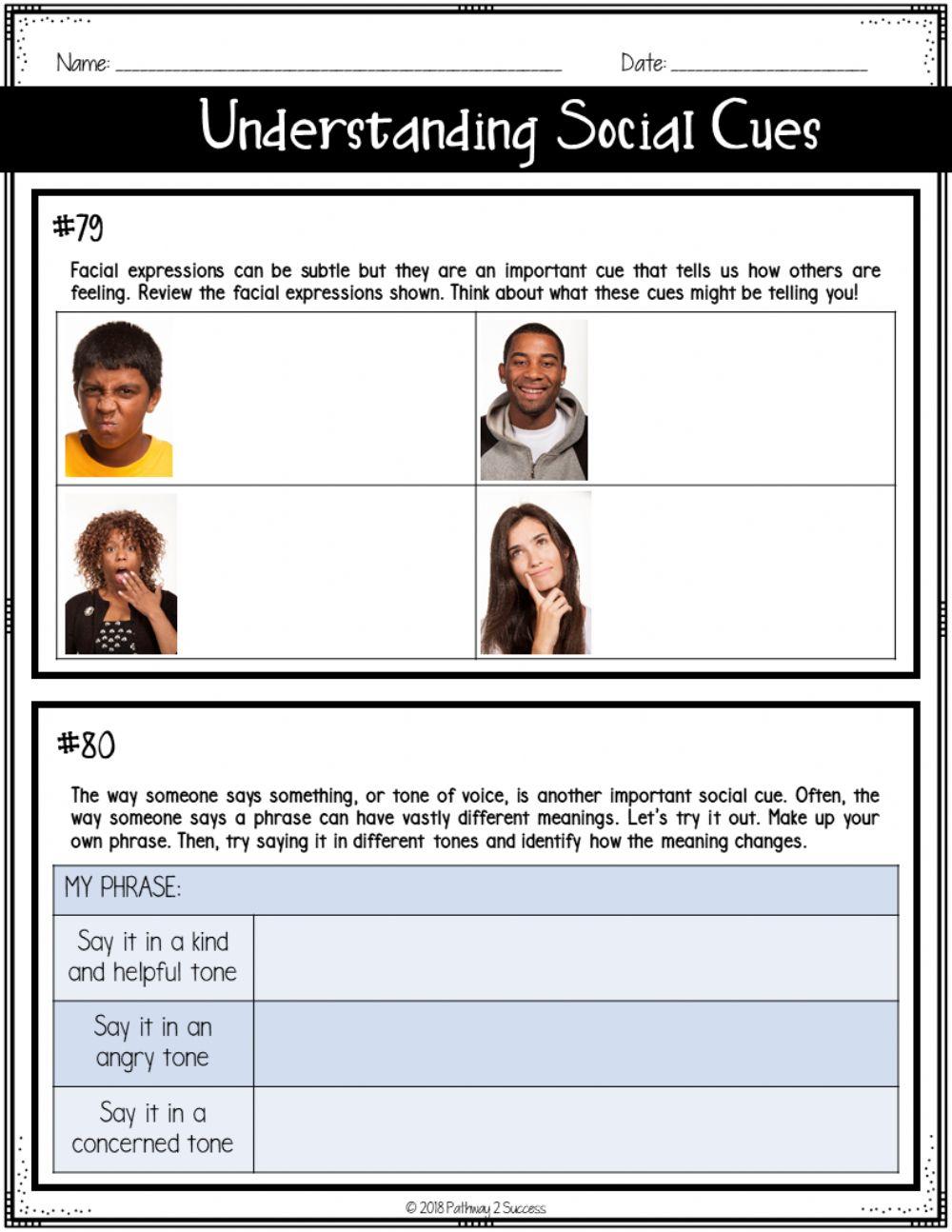 Social Cues pt 2 122 online exercise for Live Worksheets