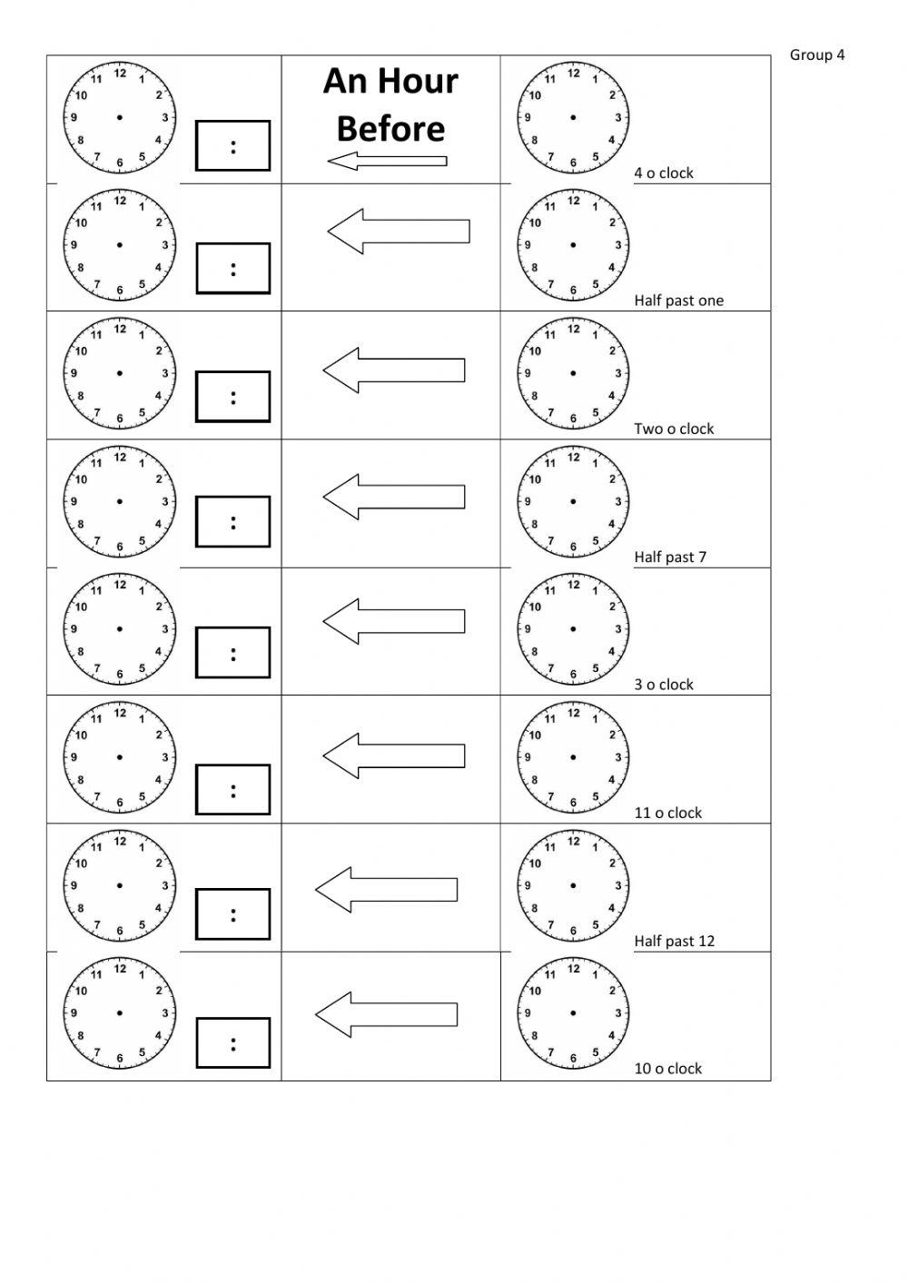 One hour before - later