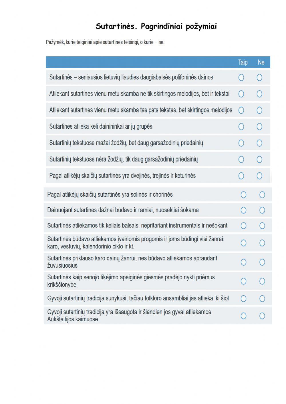 Sutartinės. Pagrindiniai požymiai