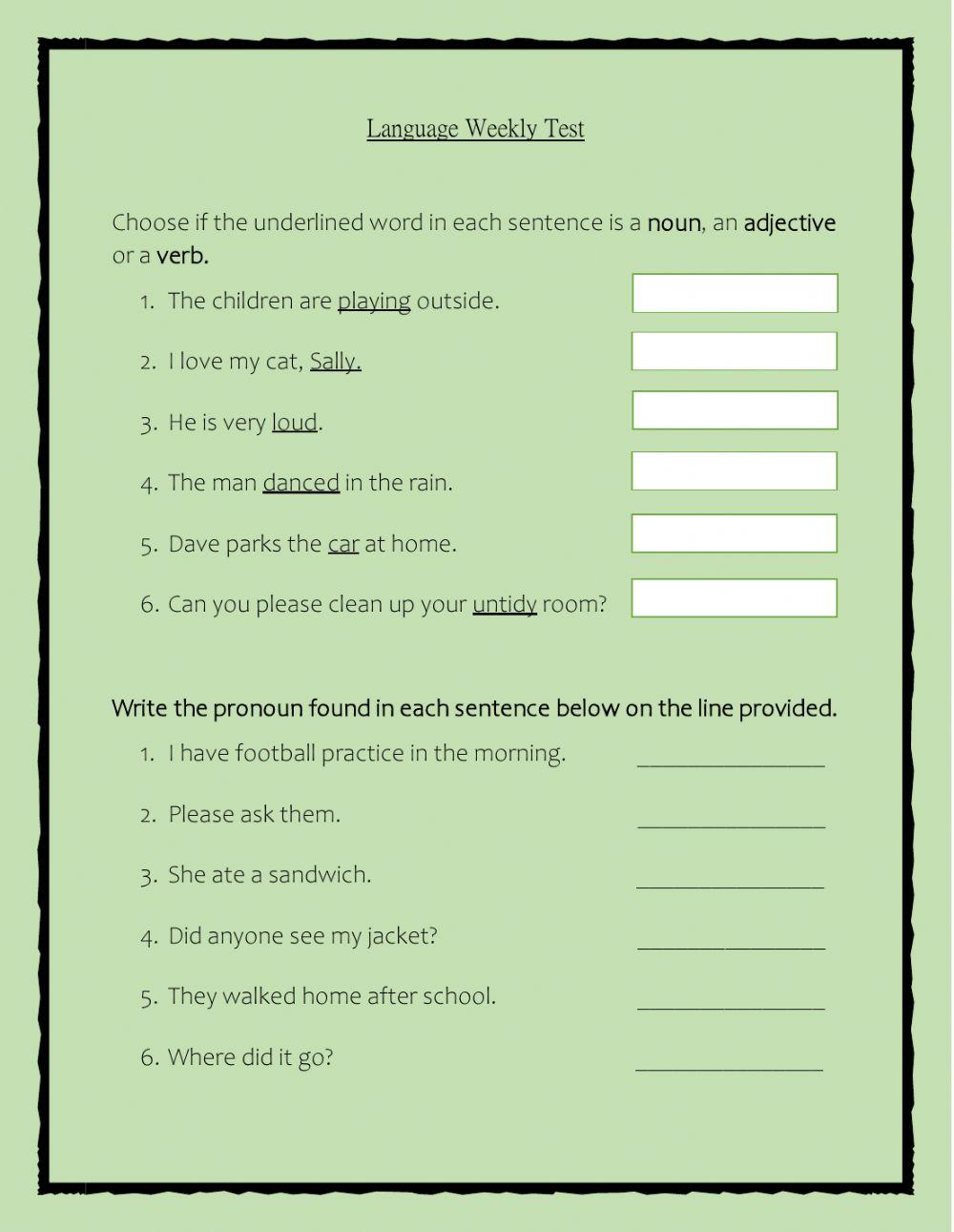 Language test jan 22nd