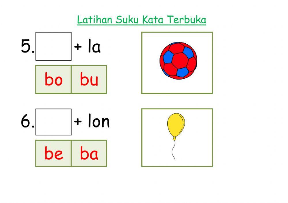 Suku kata terbuka b006