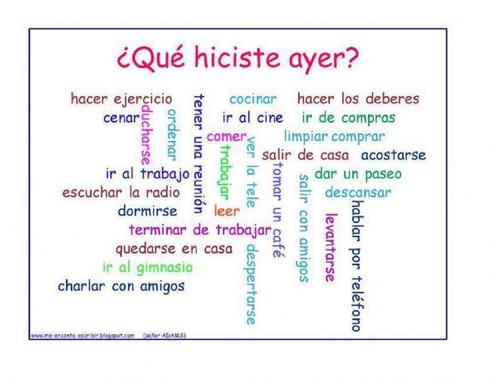 ¿Qué hiciste ayer? | juasan0801 | Live Worksheets
