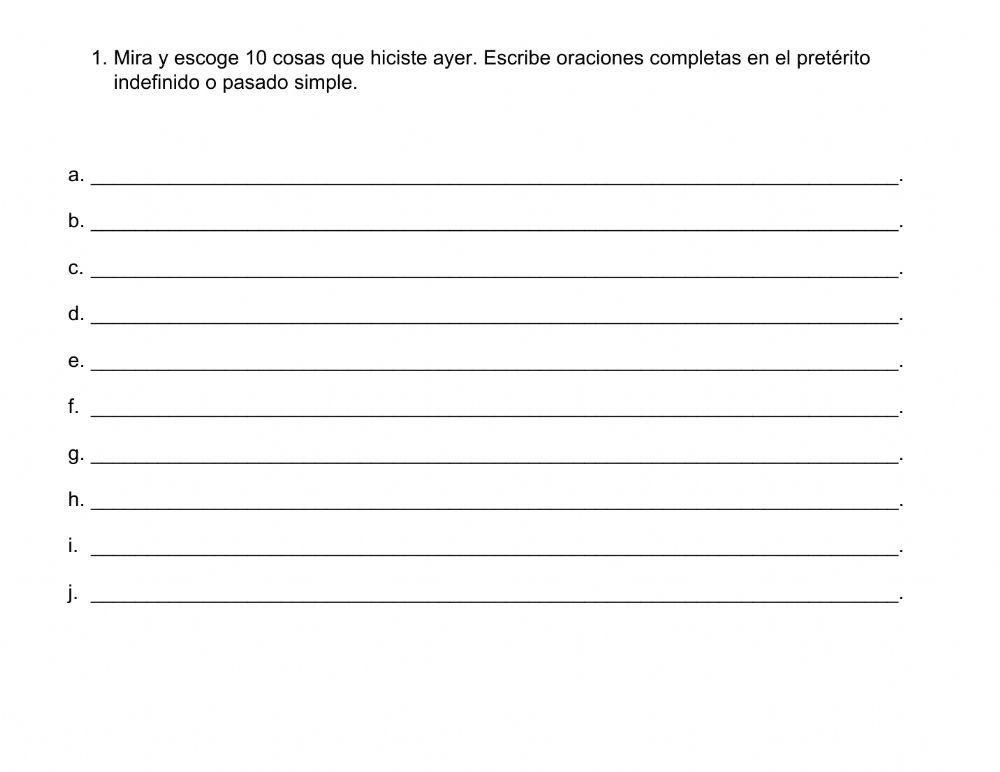 ¿Qué hiciste ayer? | juasan0801 | Live Worksheets