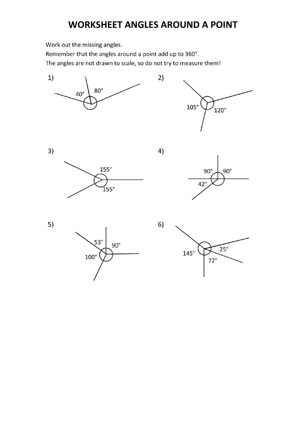 Angles around a point online exercise for live worksheets