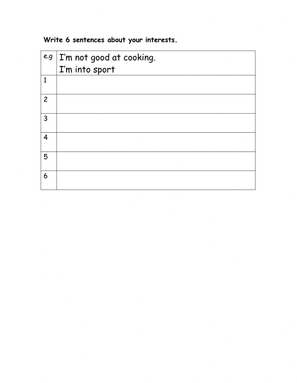 Starter Unit : free time