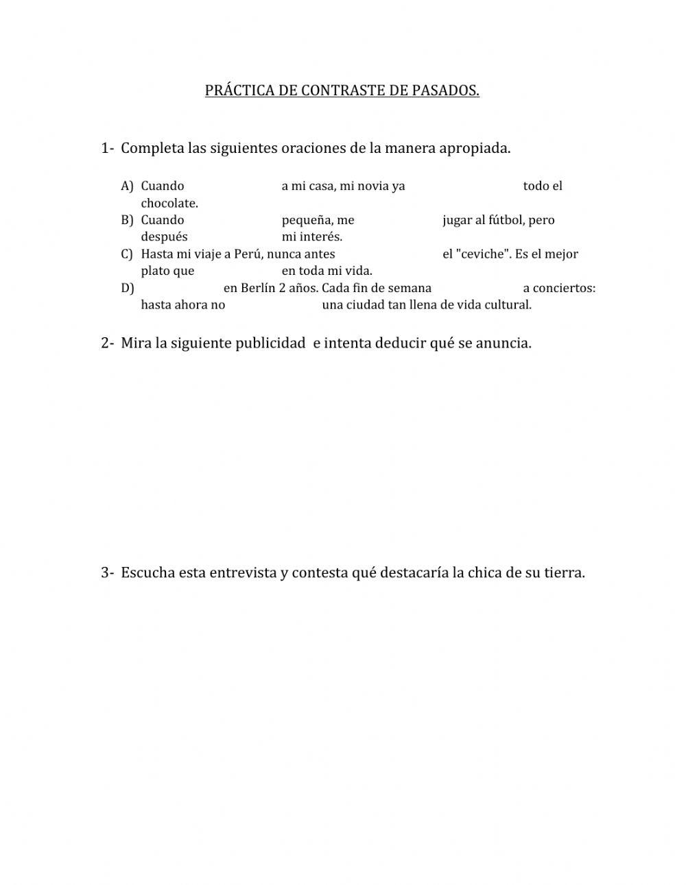 Contraste de pasados