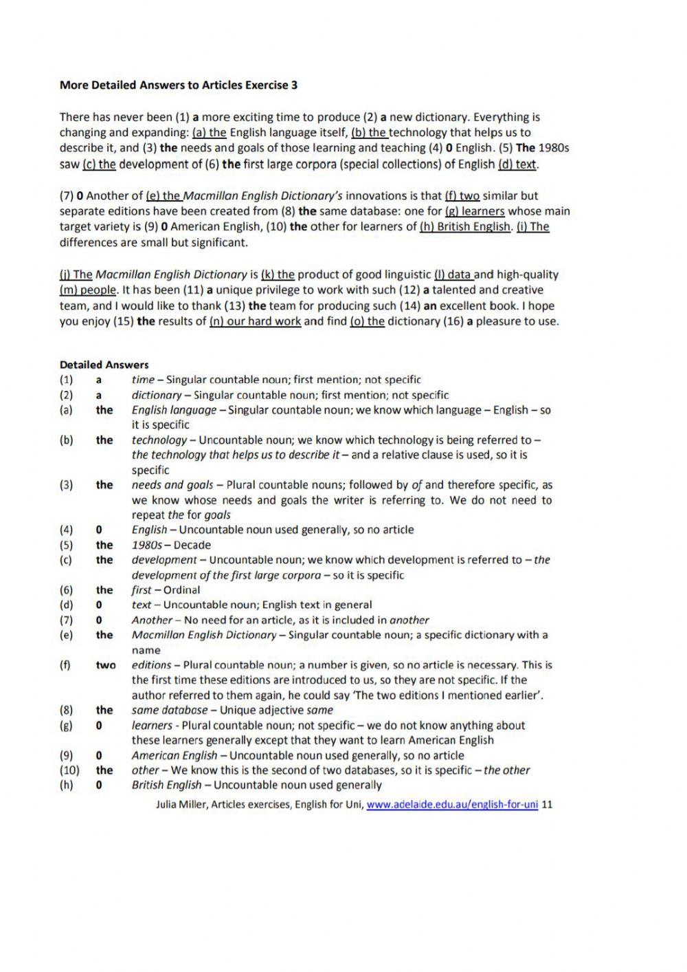 Articles self-check with answers below