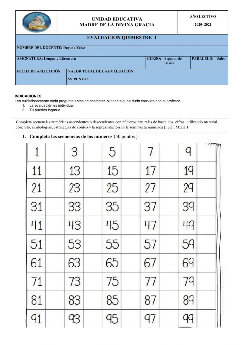 Evaluación matemática