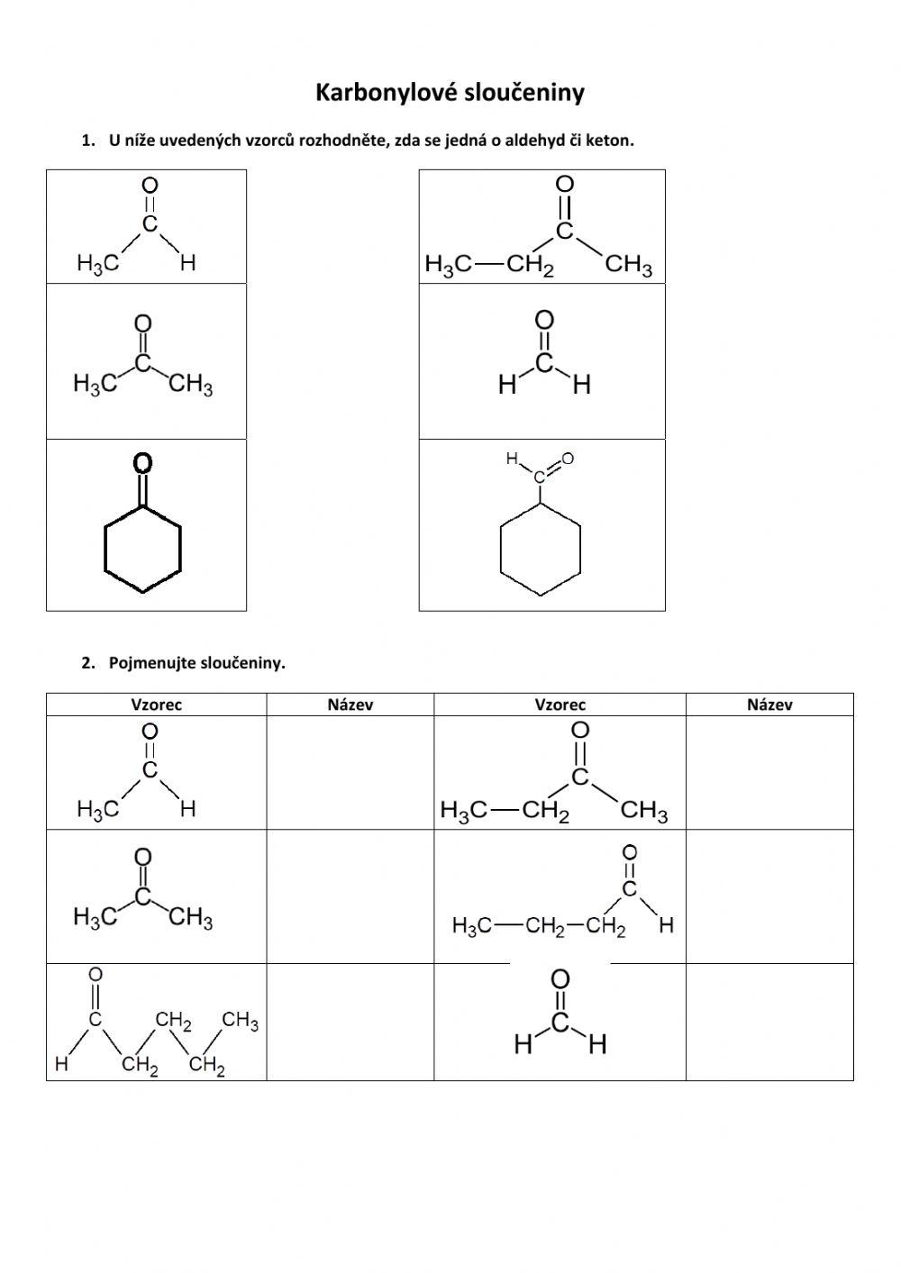 Karbonylové sloučeniny - úvod