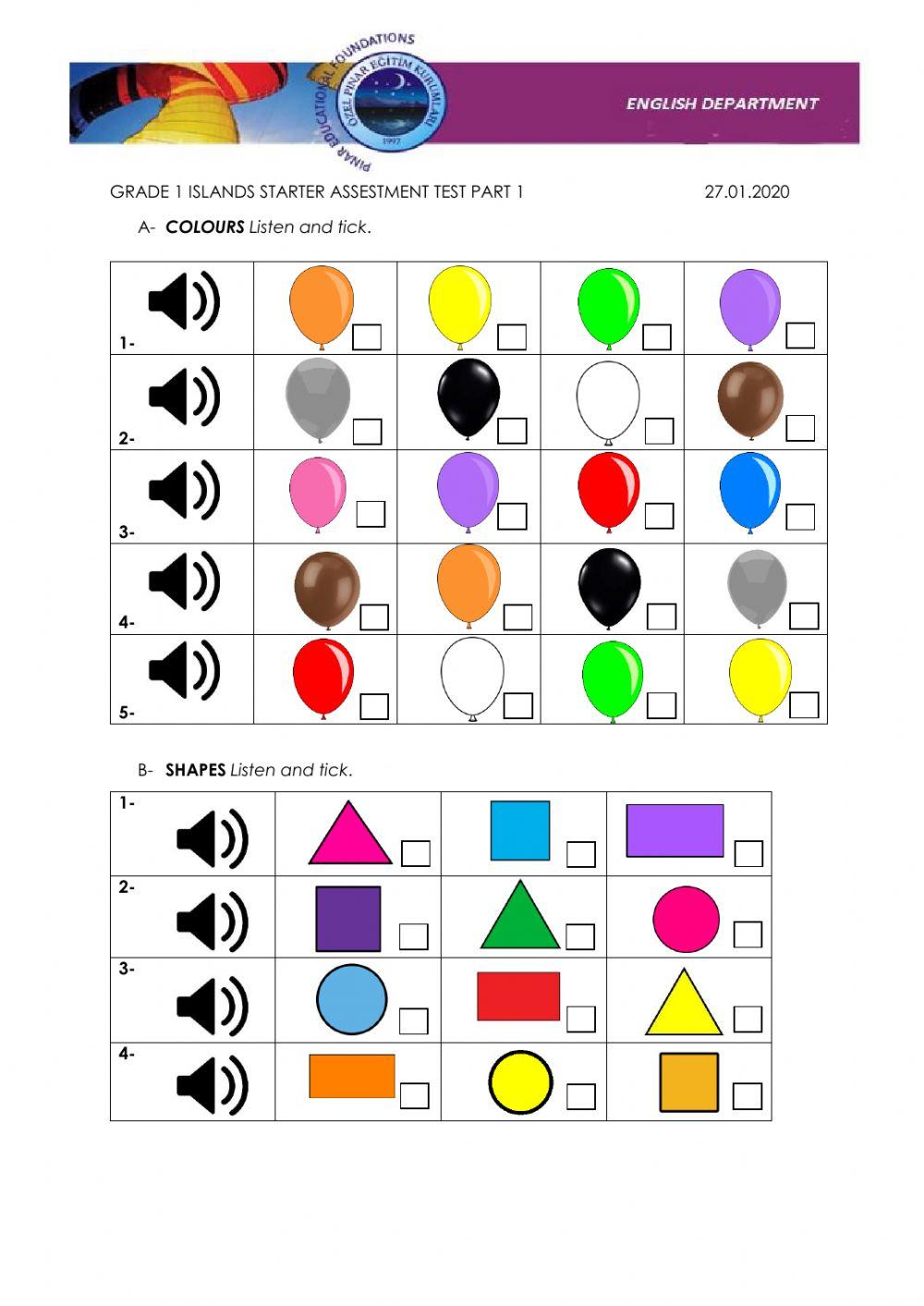 Grade 1 Islands Starter