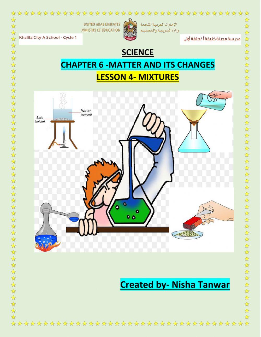 Chapter 6 lesson 4 -MIXTURES LAB