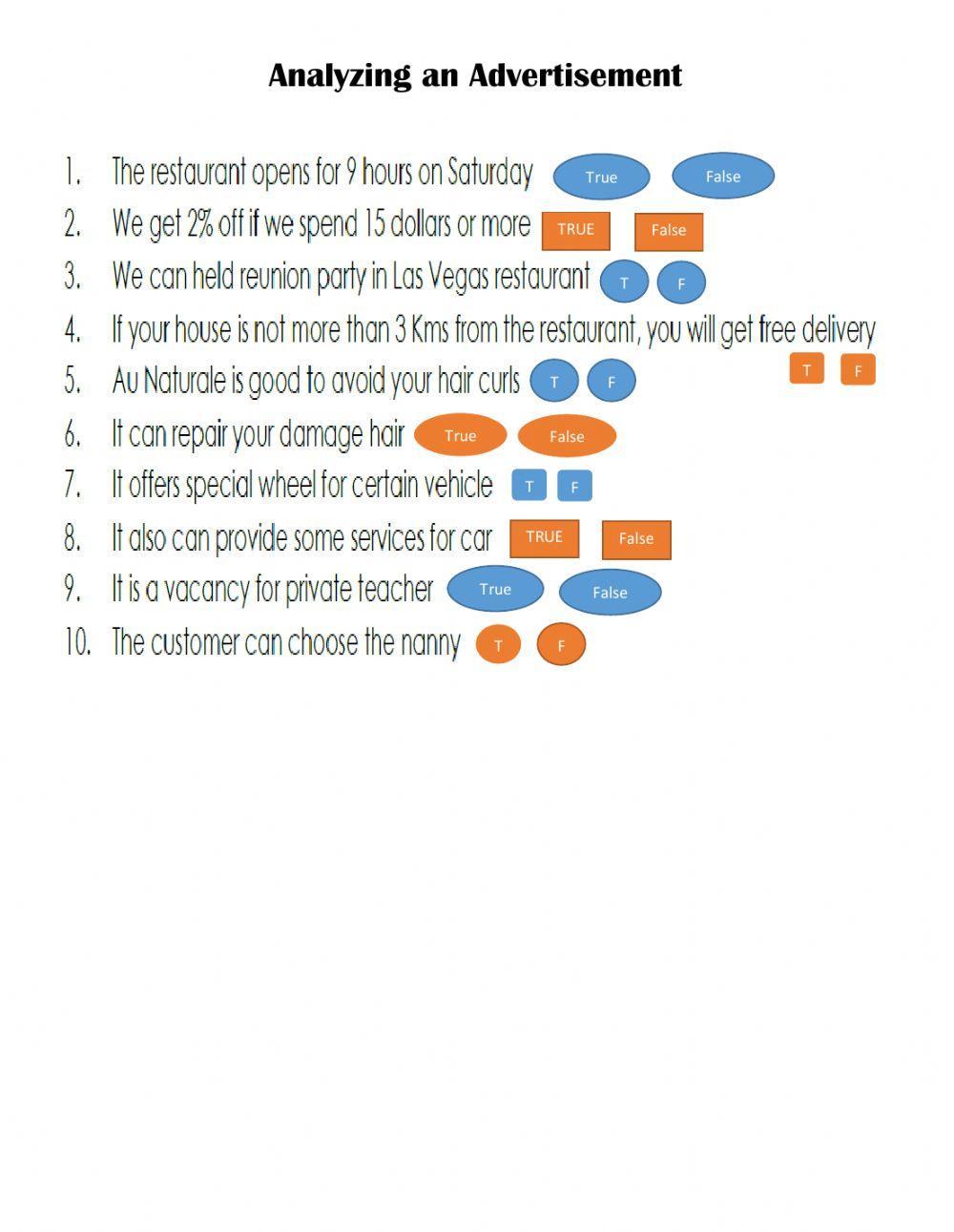 Reading Advertisements