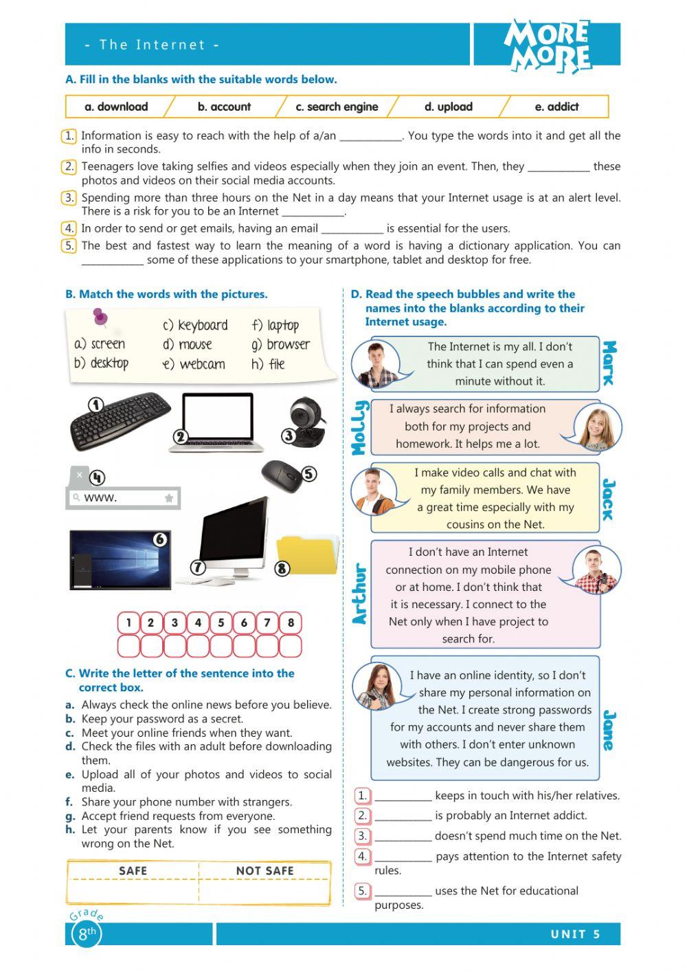 Unit 5- Internet Worksheet
