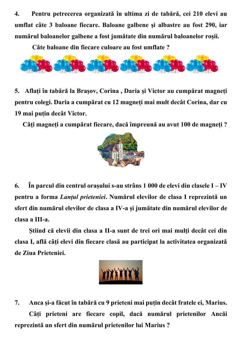 Evaluare: Organizarea și reprezentare datelor. Probleme