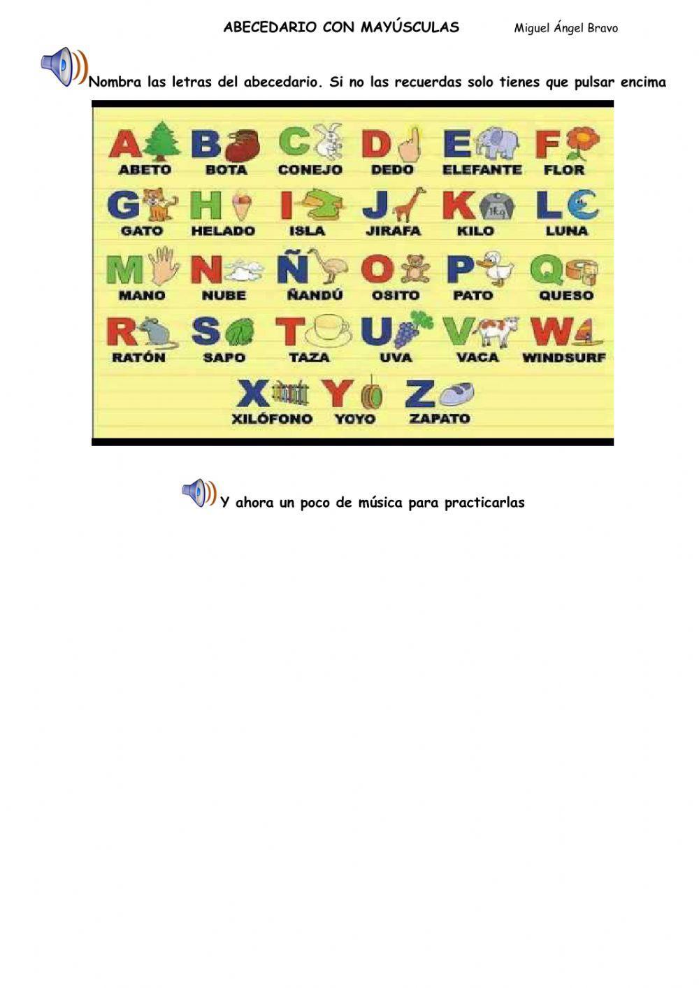 ABECEDARIO EN MAYÚSCULAS