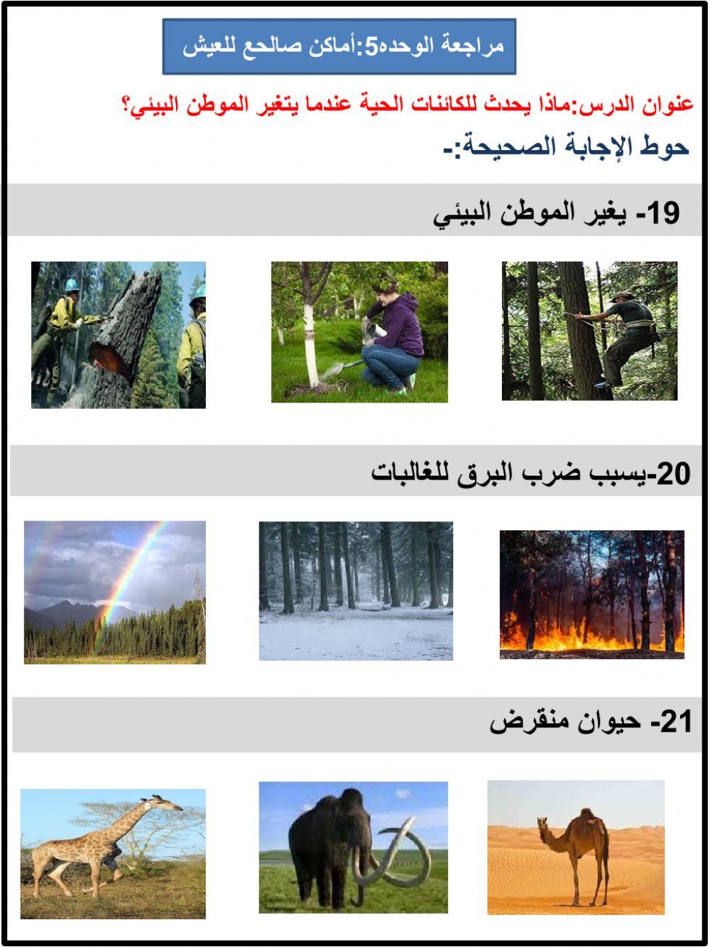 مراجعة وحدة أماكن صالحه للعيش