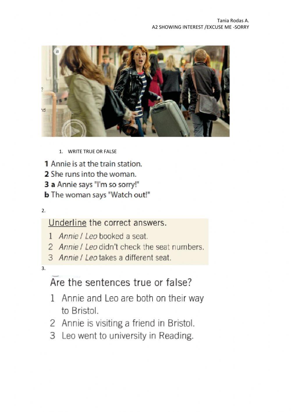 Apologizing - showing interest