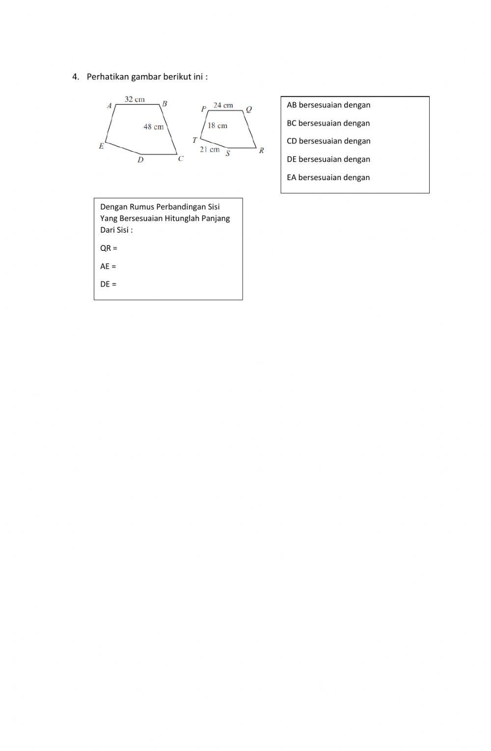 Kesebangunan Bangun Datar Segi Empat
