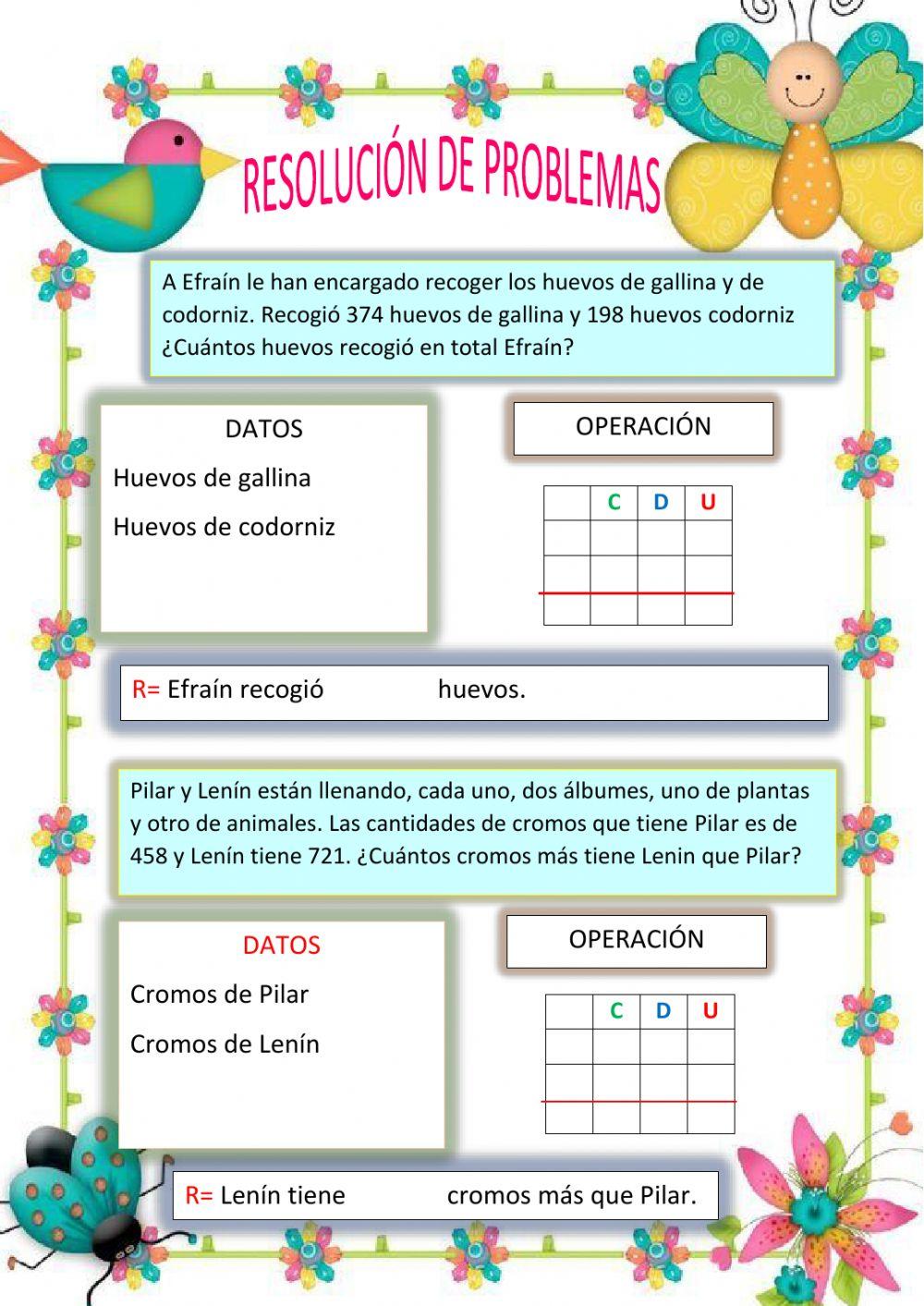 Problemas  con sumas y restas