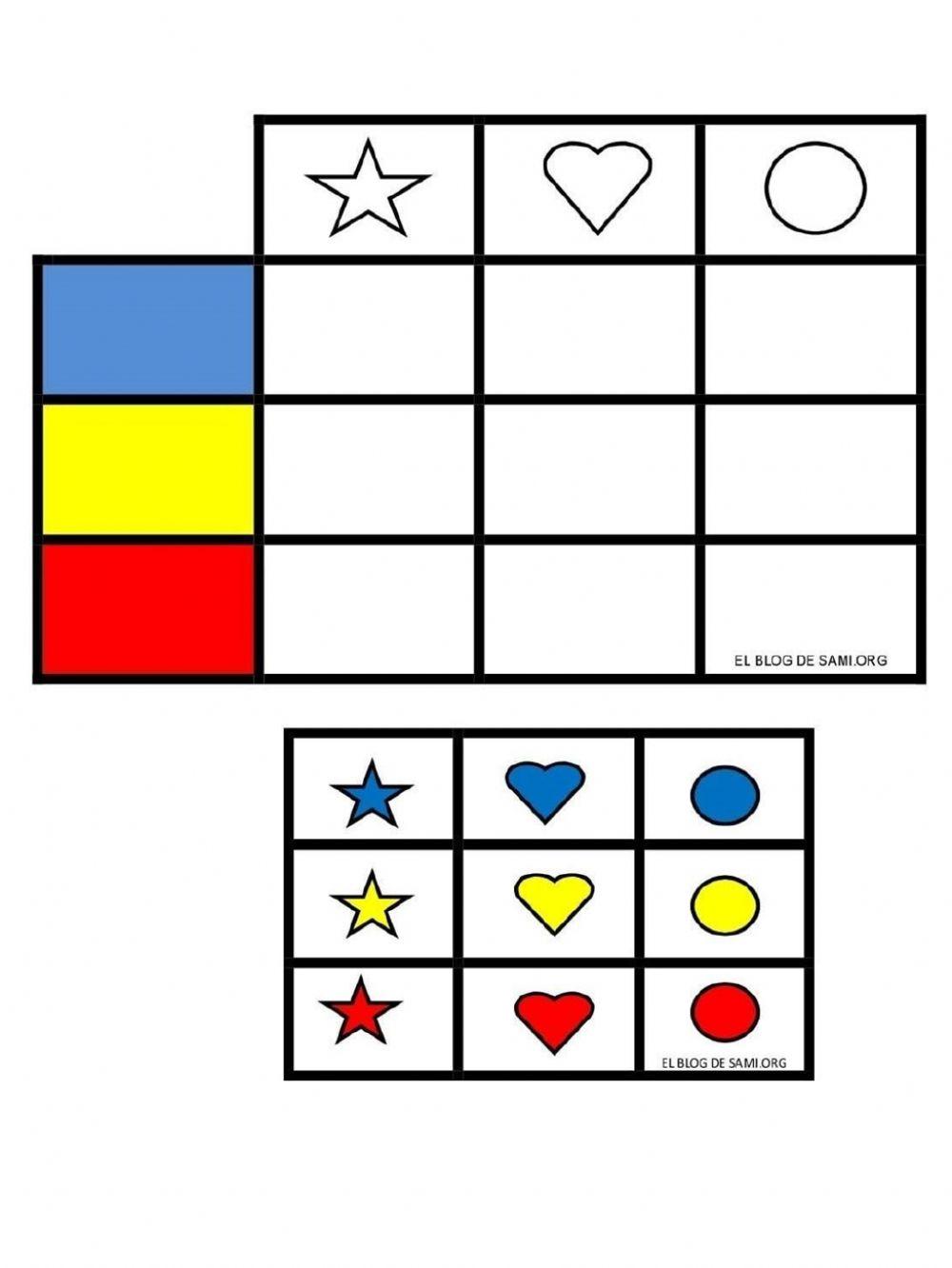 Asociación espacial(color y forma)