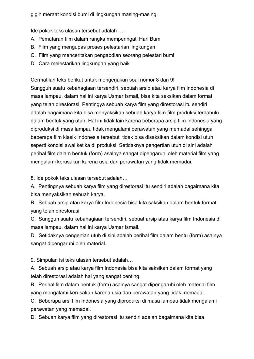 Latihan Soal 1 Teks Ulasan