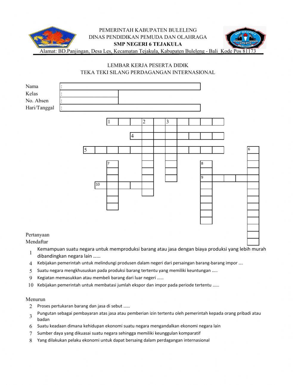 Teka-Teki Silang Perdagangan Internasional