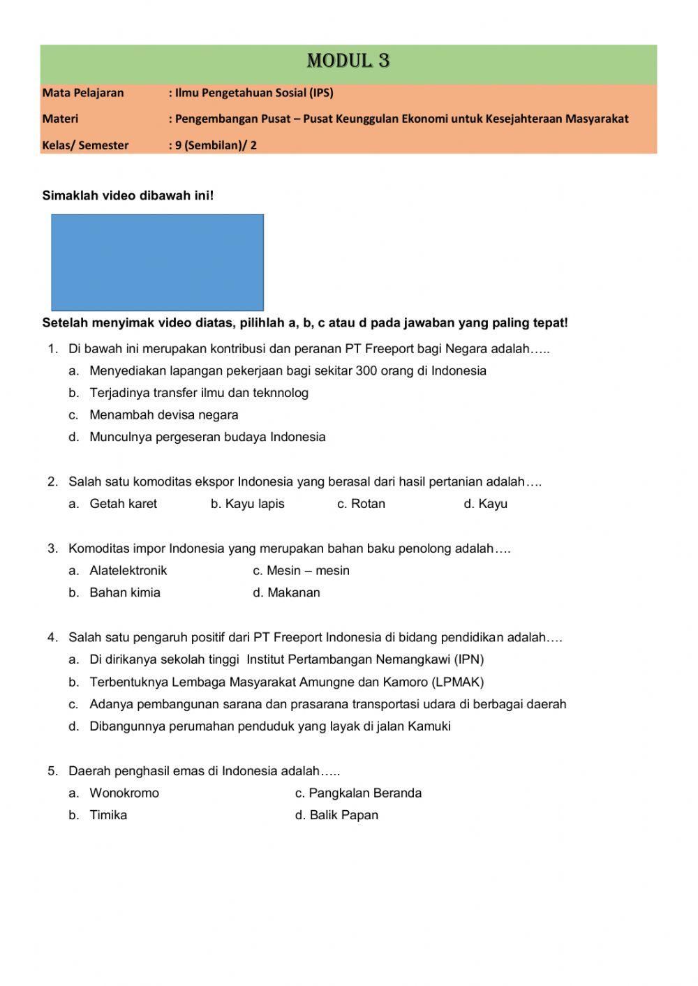 IPS Kelas 9 Pertemuan ke 3