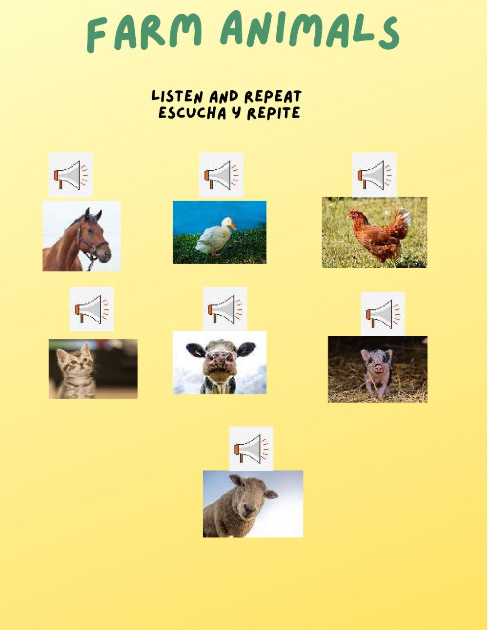 Farm animals (listening activity)