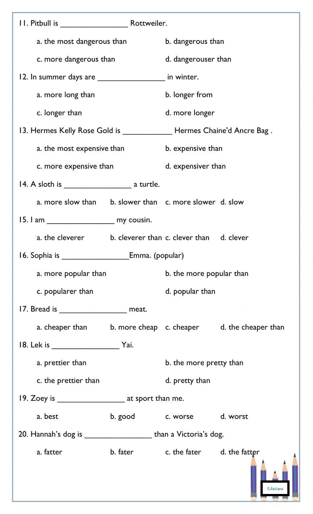 656108 | Comparatives | Rattana_Su | LiveWorksheets