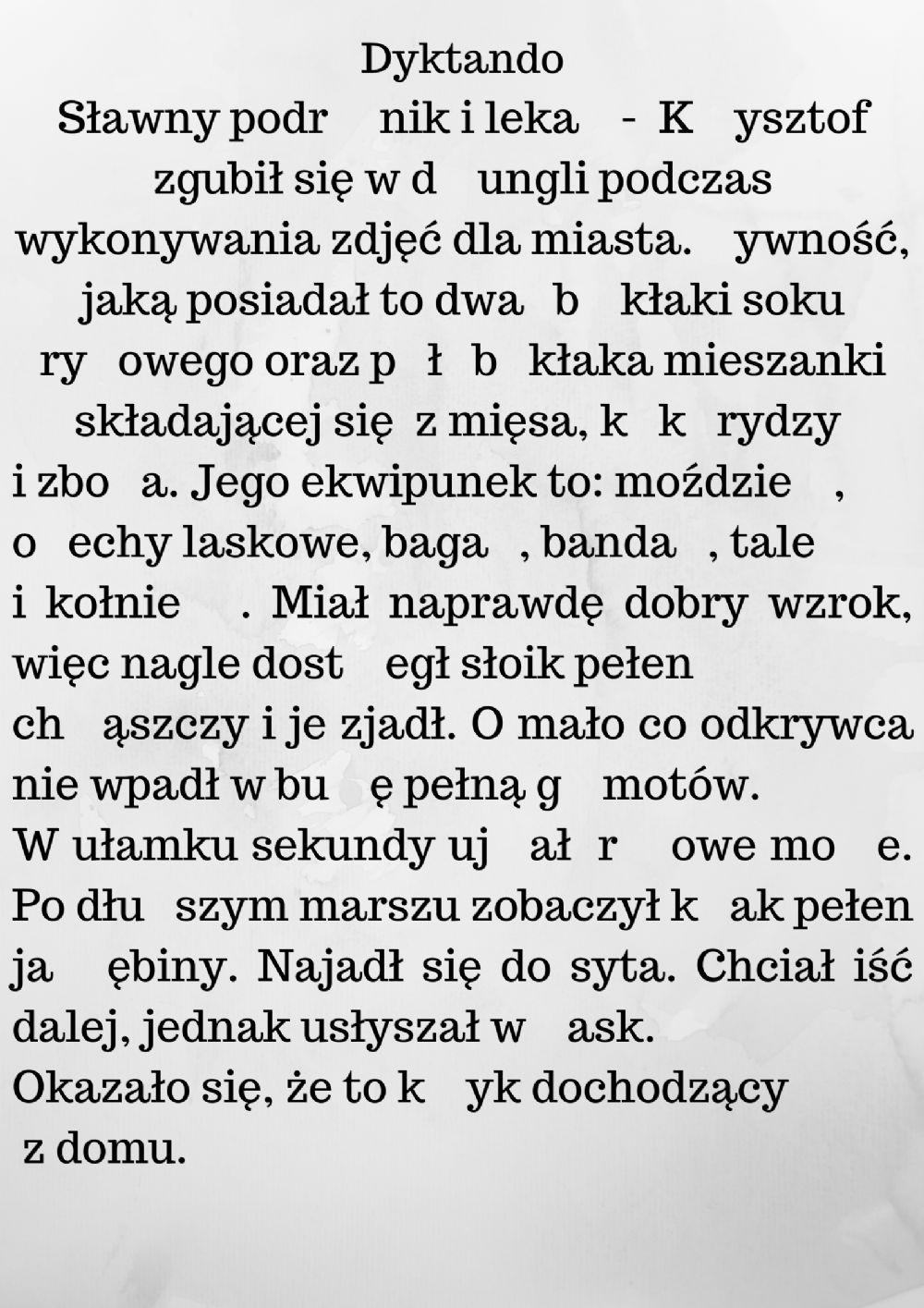 Dyktando Z Rz I ż Klasa 2 656251 | Dyktando ó, u, ż, rz | Katarzyna Grobosz