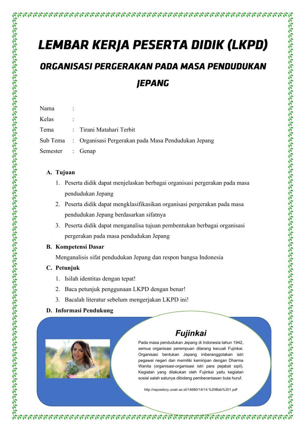 Organisasi Pergerakan pada Masa Pendudukan Jepang