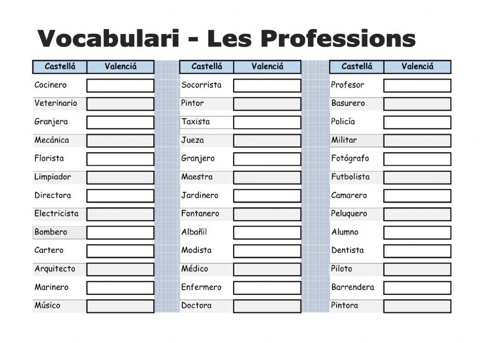 Vocabulari-Professions