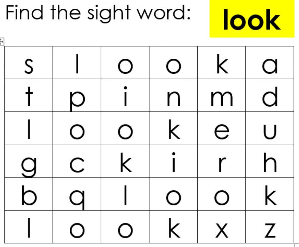 Sight Word : Look