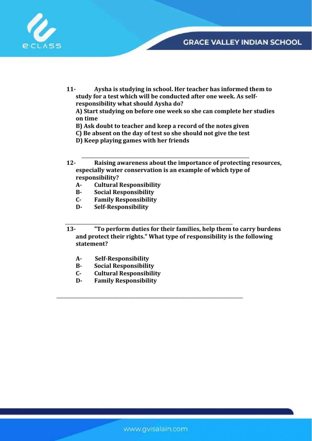 Assuming responsibilities