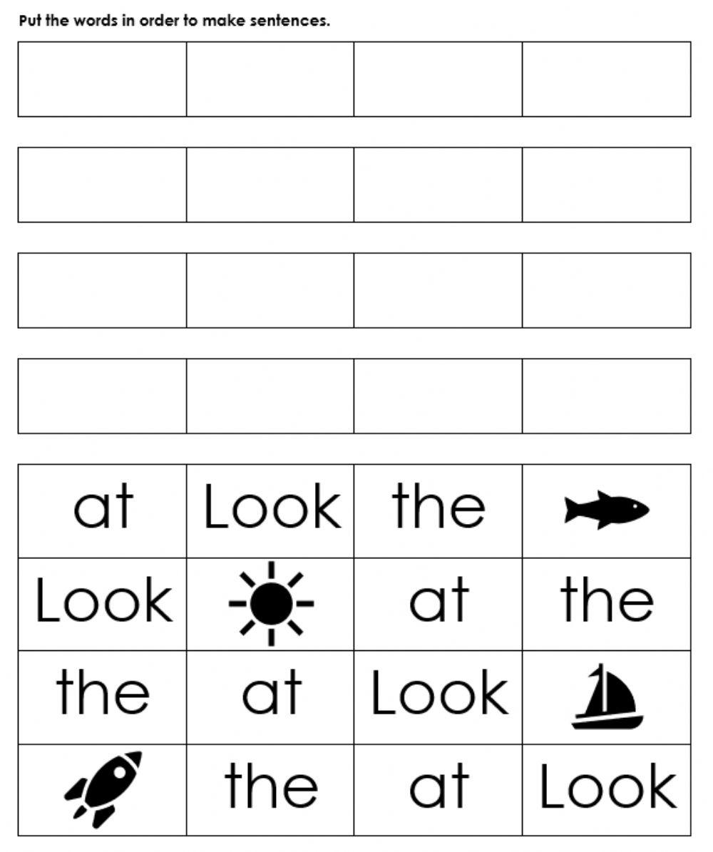 Look at the Sight Word Sentences