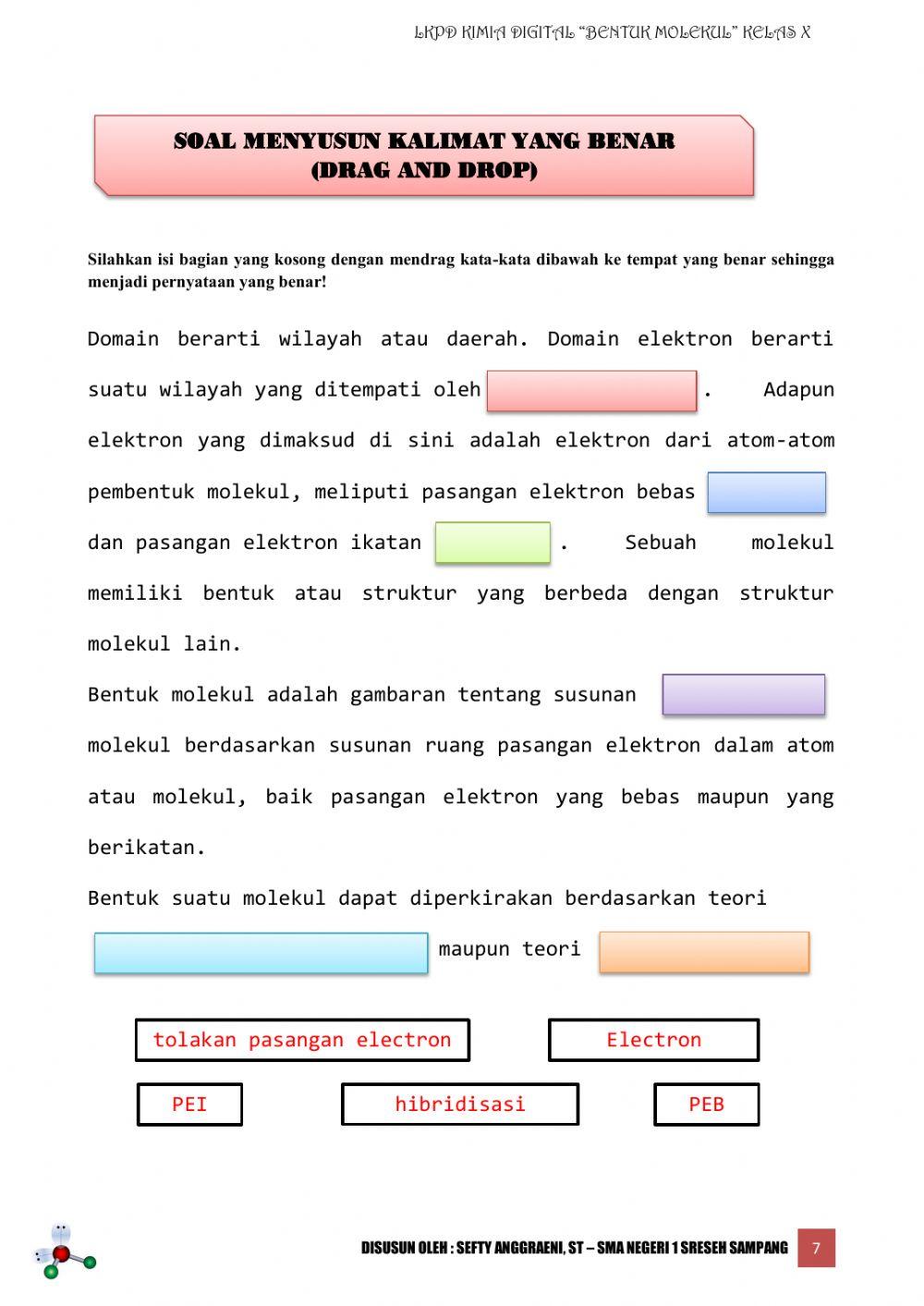 Lkpd kimia bentuk molekul Lkpd kimia bentuk molekul